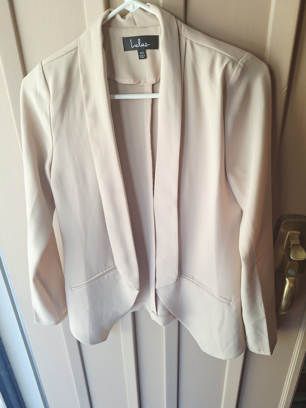 Lulu's Beige Open-Front Women's Blazer Jacket XS